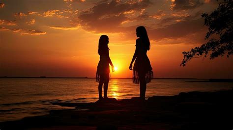 2 women silhouette|two girls silhoette sunset.